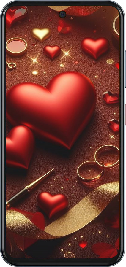 Силиконовый чехол Сердечки v3 для ZTE Nubia V70 - 5833u-4083 изображение 