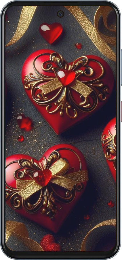 Силиконовый чехол Сердечки v4 для ZTE Nubia V70 - 5834u-4083 изображение 