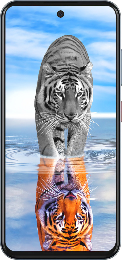 Силиконовый чехол Тигр для ZTE Nubia V70 - 6016u-4083 изображение 