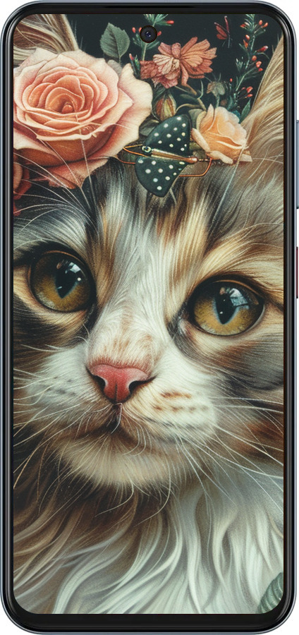 Силиконовый чехол Cats and flowers для ZTE Nubia V70 - 6069u-4083 изображение 