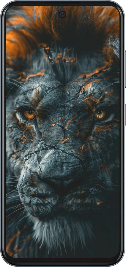 Силиконовый чехол Пламенный лев для ZTE Nubia V70 - 6153u-4083 изображение 