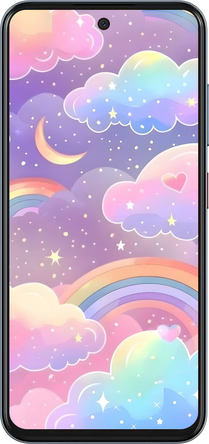 Силіконовий чехол Хмари та веселка для ZTE Nubia V70 - 6312u-4083 изображение 