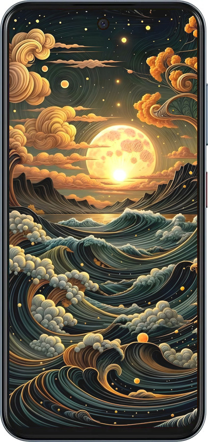 Силиконовый чехол Арт волны для ZTE Nubia V70 - 6332u-4083 изображение 