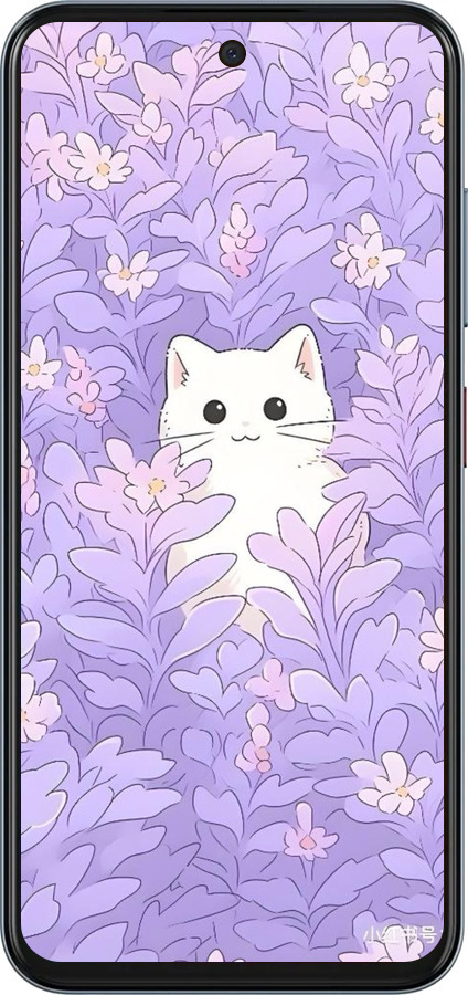 Силіконовий чехол Котик в цветах для ZTE Nubia V70 - 6390u-4083 изображение 