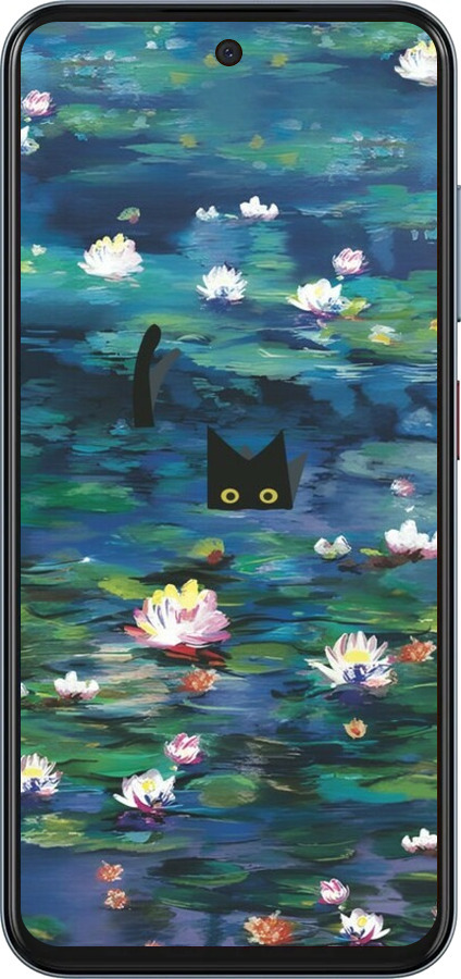 Силиконовый чехол Чехол с изображением водяных лилий Моне и кошек для ZTE Nubia V70 - 6399u-4083 изображение 