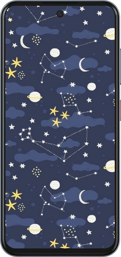 Силиконовый чехол Астрономический узор. Милый дизайн мультяшной вселенной для ZTE Nubia V70 - 6446u-4083 изображение 