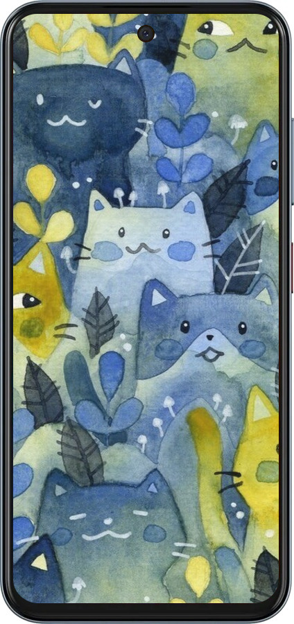 Силиконовый чехол С изображением кошачьего леса для ZTE Nubia V70 - 6447u-4083 изображение 