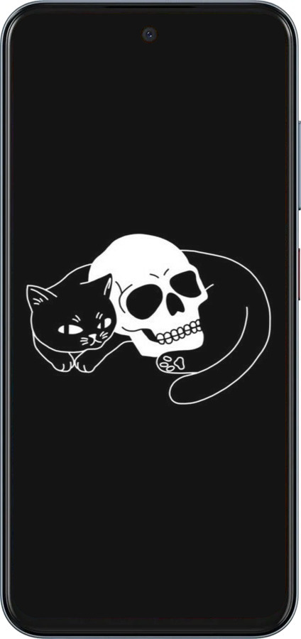 Силиконовый чехол С изображением кота и черепа для ZTE Nubia V70 - 6491u-4083 изображение 