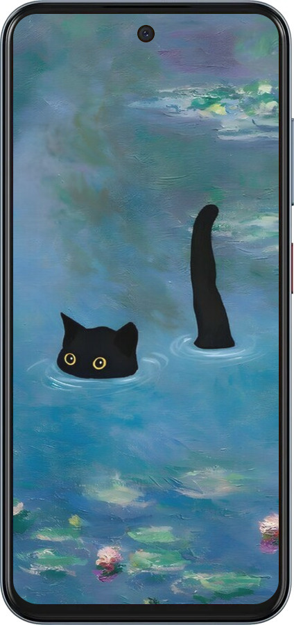 Силиконовый чехол С изображением кота и водяной лилии Monet для ZTE Nubia V70 - 6519u-4083 изображение 