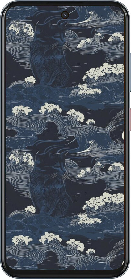 Силиконовый чехол Морская тематика в стиле арт-деко для ZTE Nubia V70 - 6520u-4083 изображение 