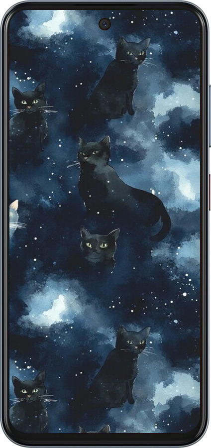 Силіконовий чехол Зображення котиків з темною аквареллю для ZTE Nubia V70 - 6521u-4083 изображение 