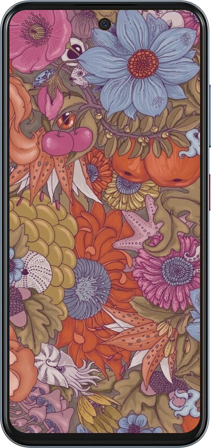 Силиконовый чехол Абстрактные цветы для ZTE Nubia V70 - 6526u-4083 изображение 