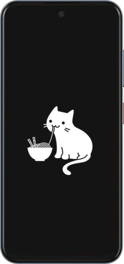 Силиконовый чехол С милым котом на черном фоне для ZTE Nubia V70 - 6528u-4083 изображение 