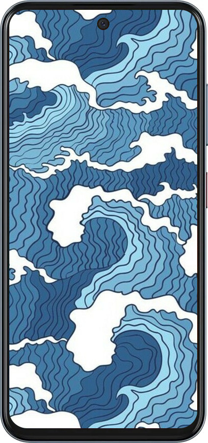 Силиконовый чехол Абстрактный рисунок морских волн для ZTE Nubia V70 - 6538u-4083 изображение 