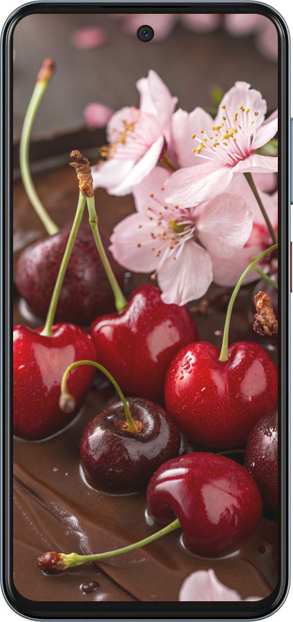 Силіконовий чехол Вишня у шоколаді для ZTE Nubia V70 - 6698u-4083 изображение 