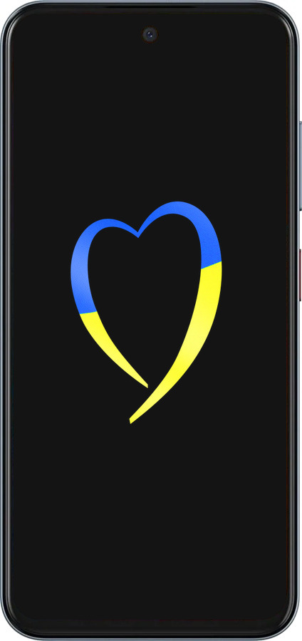 Силиконовый чехол Жёлто-голубое сердце для ZTE Nubia V70 - 885u-4083 изображение 